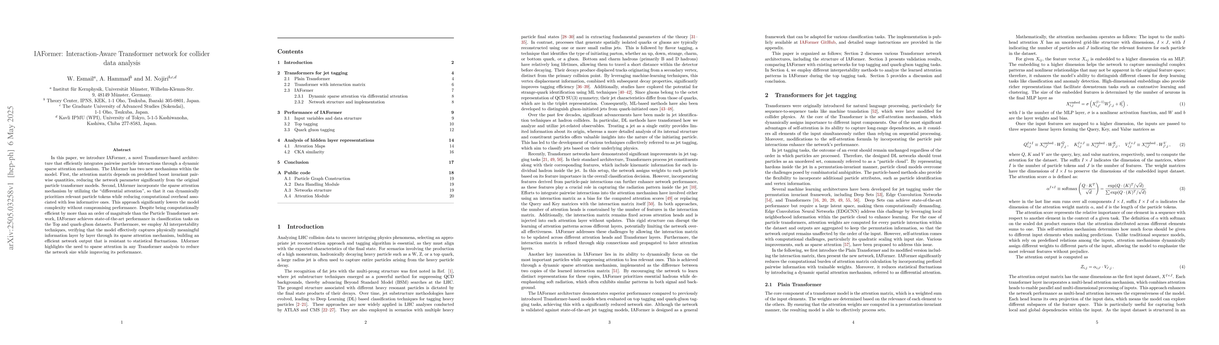 Thumbnail for IAFormer: Interaction-Aware Transformer network for collider data
  analysis