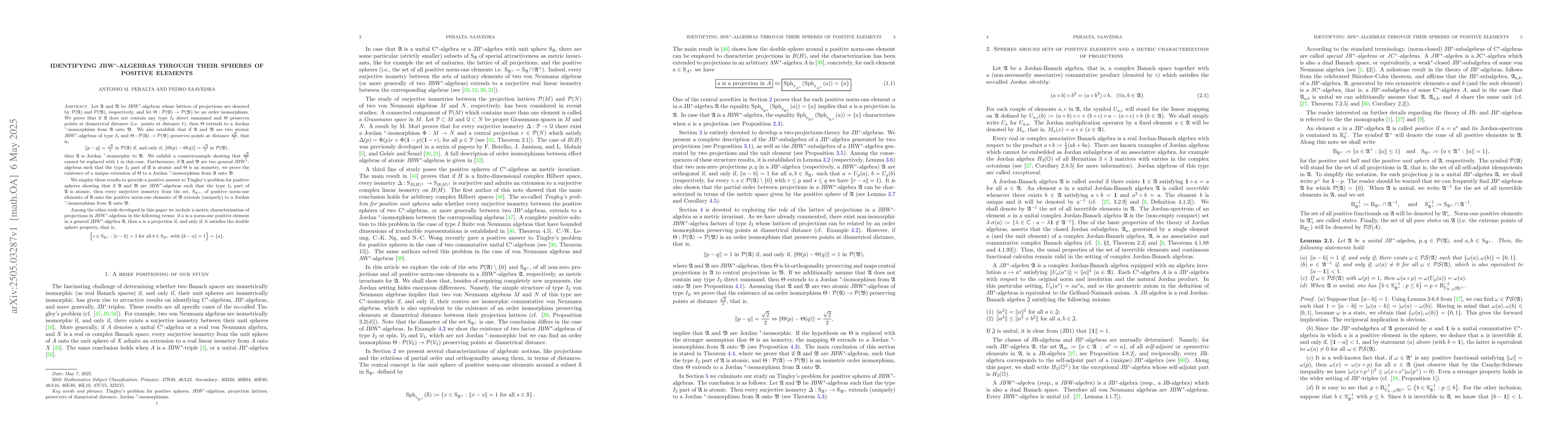 Thumbnail for Identifying JBW$^*$-algebras through their spheres of positive elements