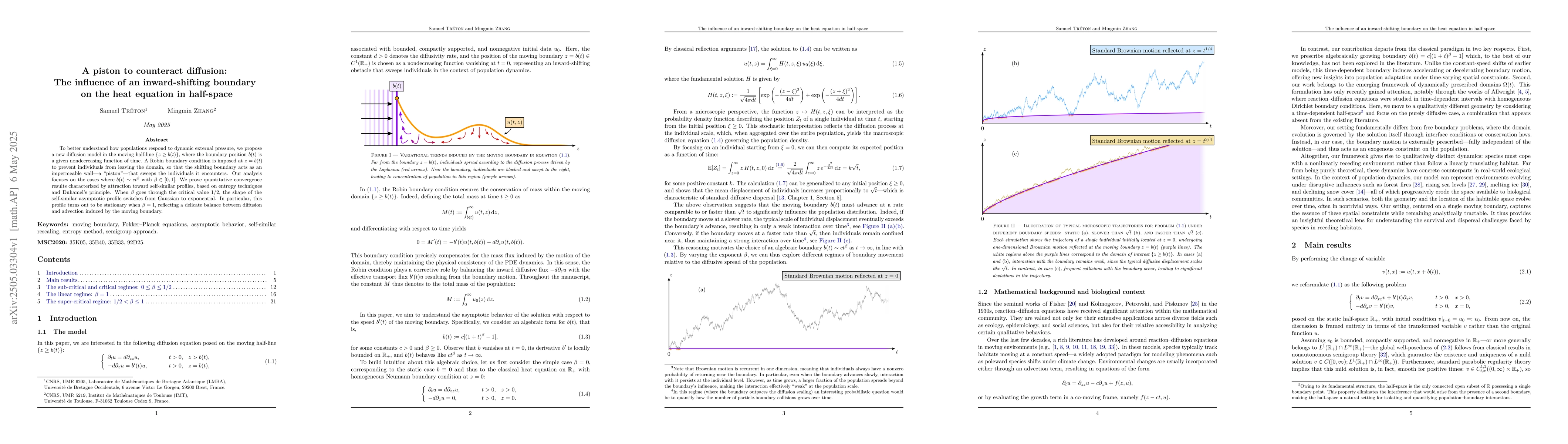 Thumbnail for A piston to counteract diffusion: The influence of an inward-shifting
  boundary on the heat equation in half-space