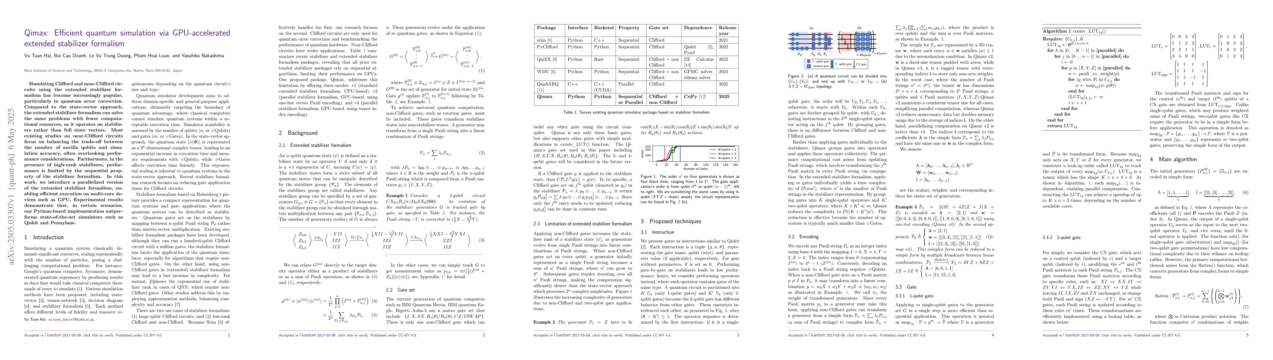 Thumbnail for Qimax: Efficient quantum simulation via GPU-accelerated extended
  stabilizer formalism