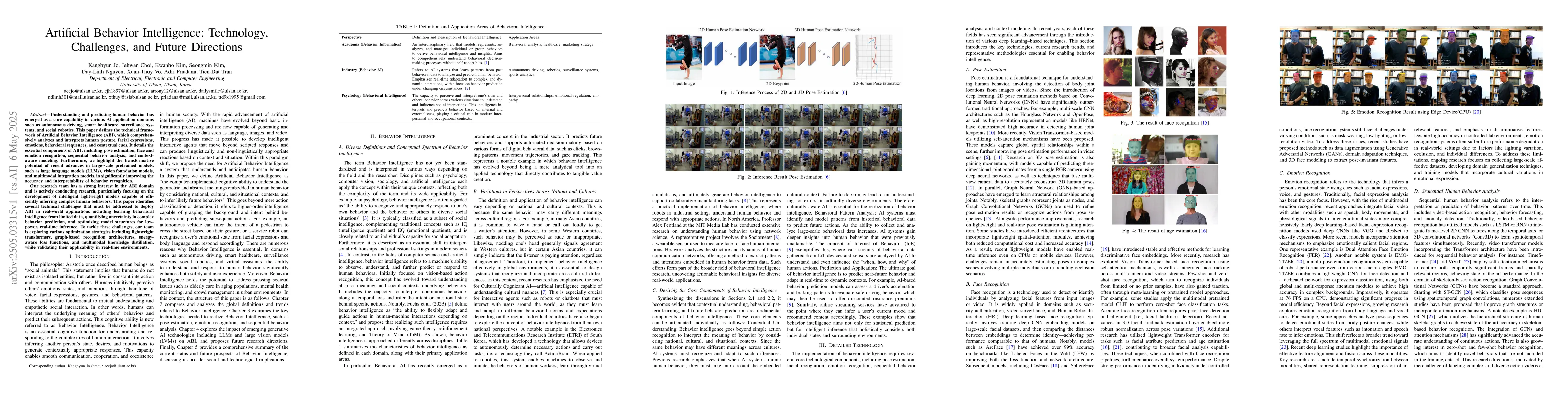 Thumbnail for Artificial Behavior Intelligence: Technology, Challenges, and Future
  Directions