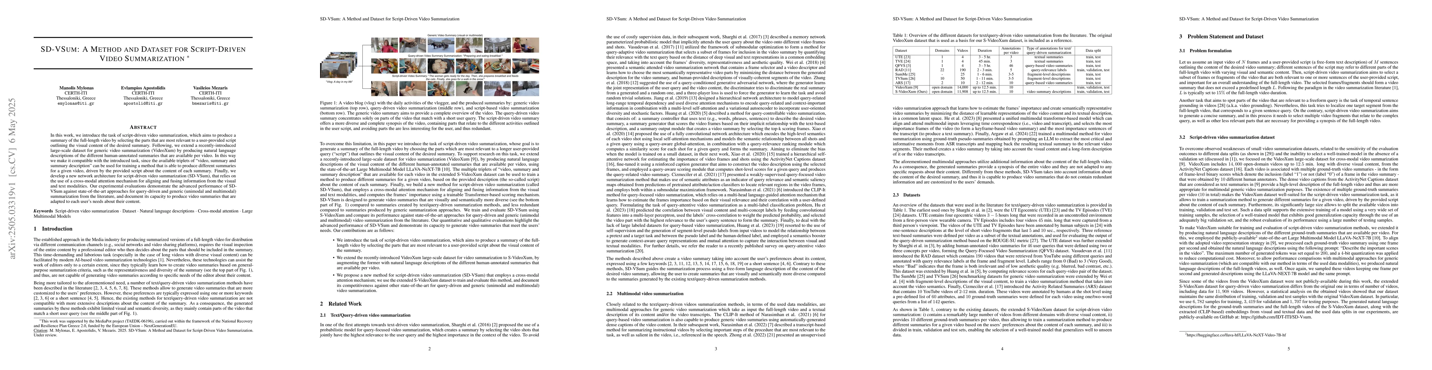 Thumbnail for SD-VSum: A Method and Dataset for Script-Driven Video Summarization