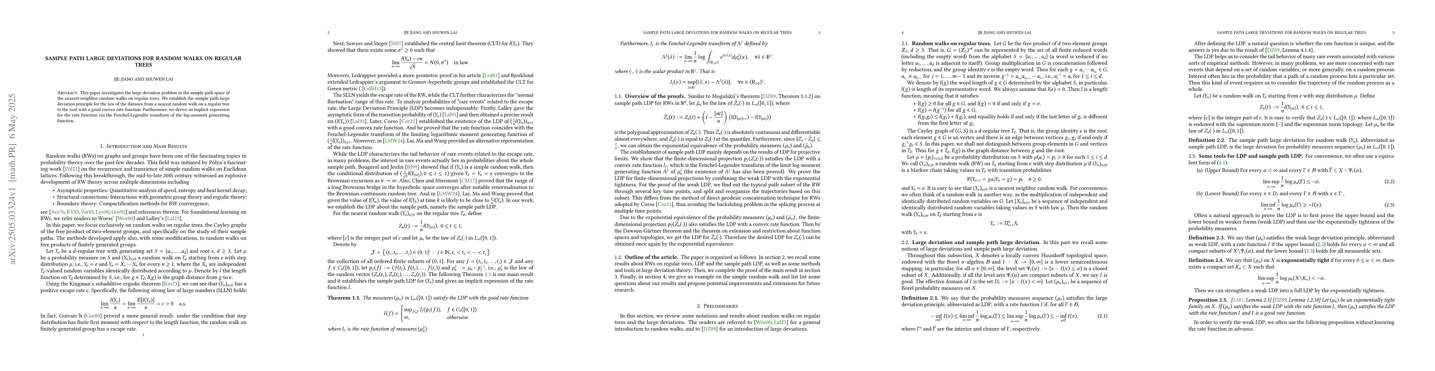Thumbnail for Sample Path Large Deviations for Random Walks on Regular Trees