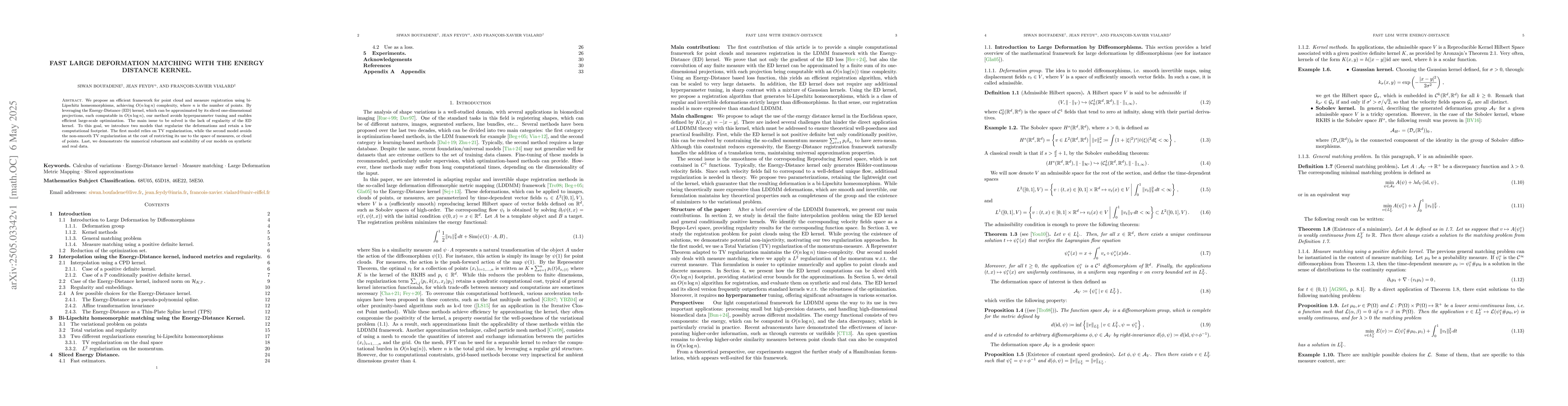 Thumbnail for Fast Large Deformation Matching with the Energy Distance Kernel