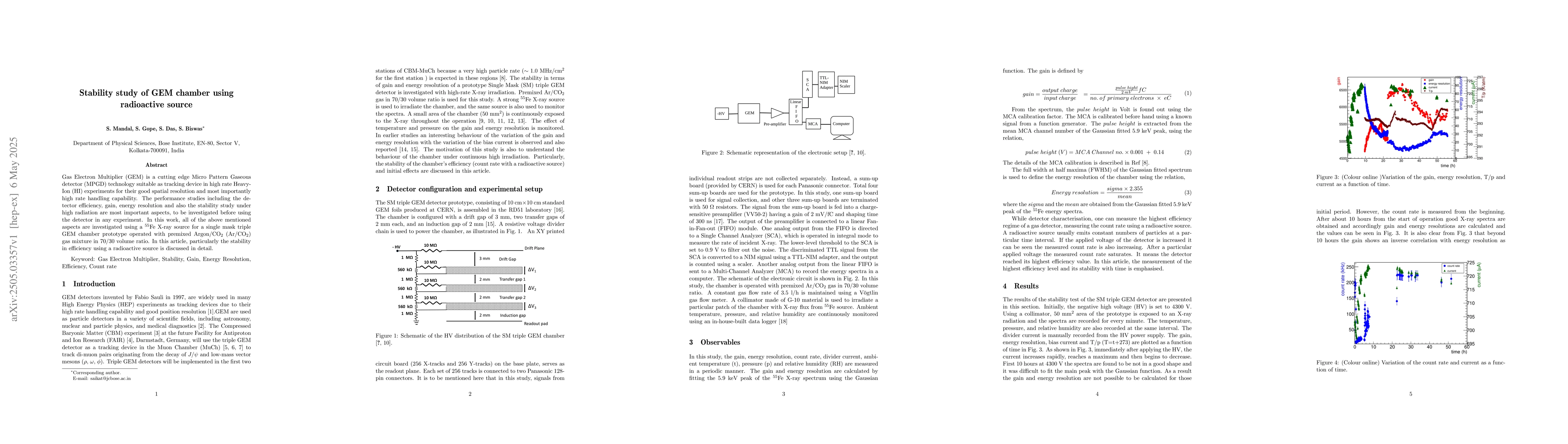 Thumbnail for Stability study of GEM chamber using radioactive source