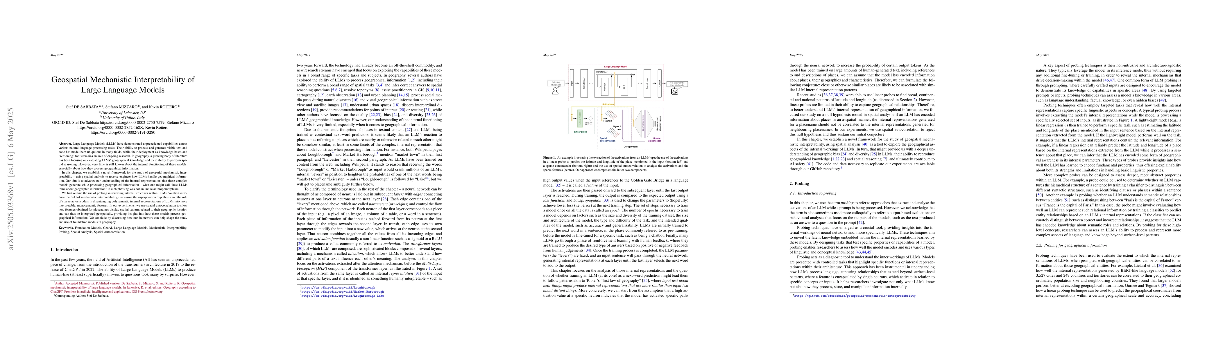 Thumbnail for Geospatial Mechanistic Interpretability of Large Language Models