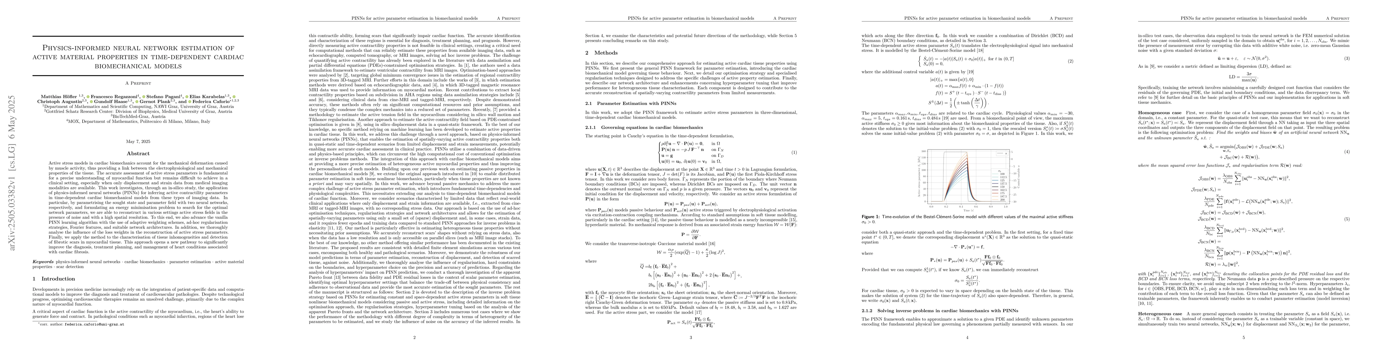 Thumbnail for Physics-informed neural network estimation of active material properties
  in time-dependent cardiac biomechanical models