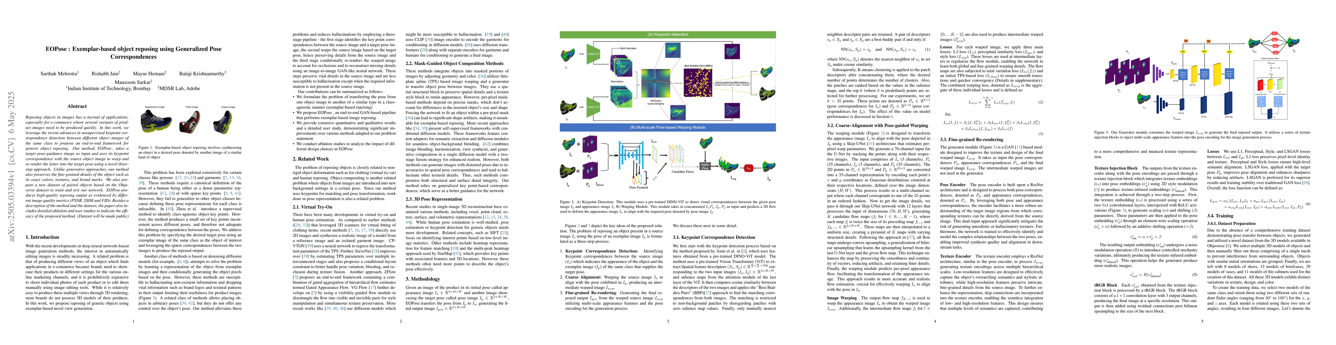 Thumbnail for EOPose : Exemplar-based object reposing using Generalized Pose
  Correspondences