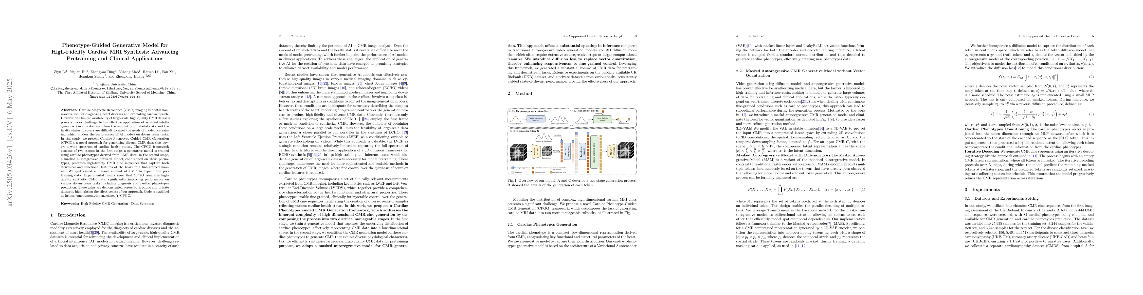 Thumbnail for Phenotype-Guided Generative Model for High-Fidelity Cardiac MRI
  Synthesis: Advancing Pretraining and Clinical Applications