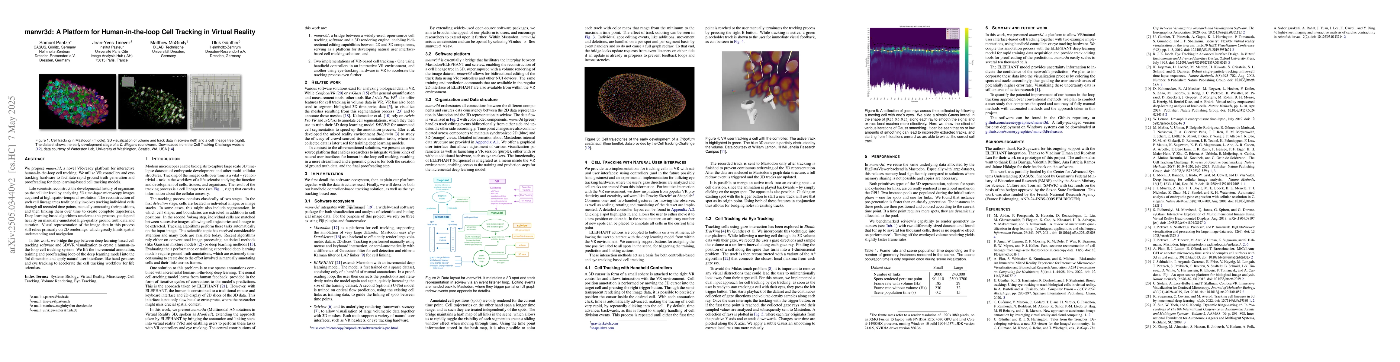 Thumbnail for manvr3d: A Platform for Human-in-the-loop Cell Tracking in Virtual
  Reality