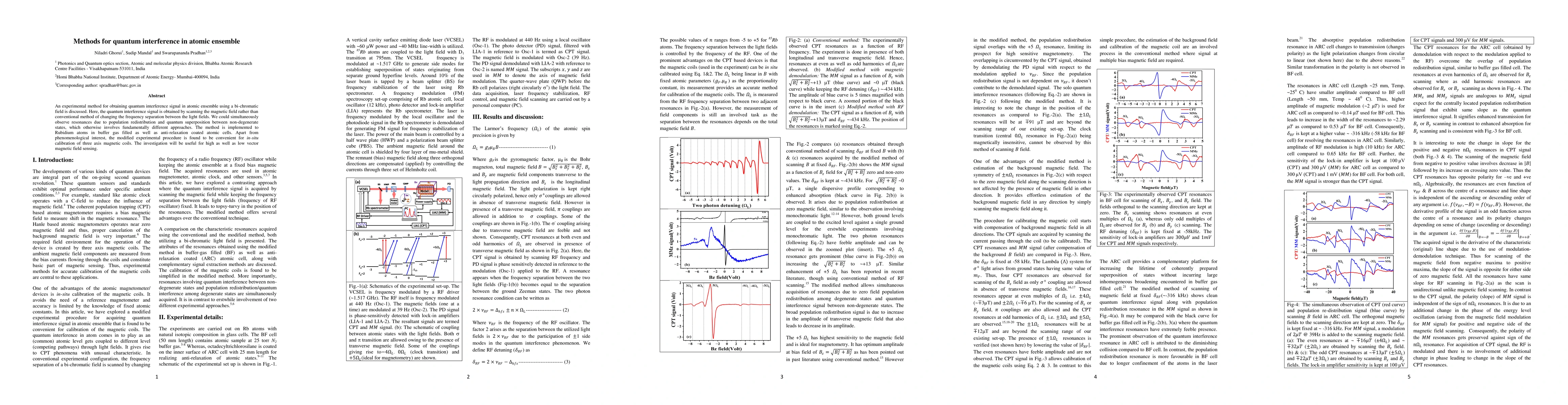 Thumbnail for Methods for quantum interference in atomic ensemble