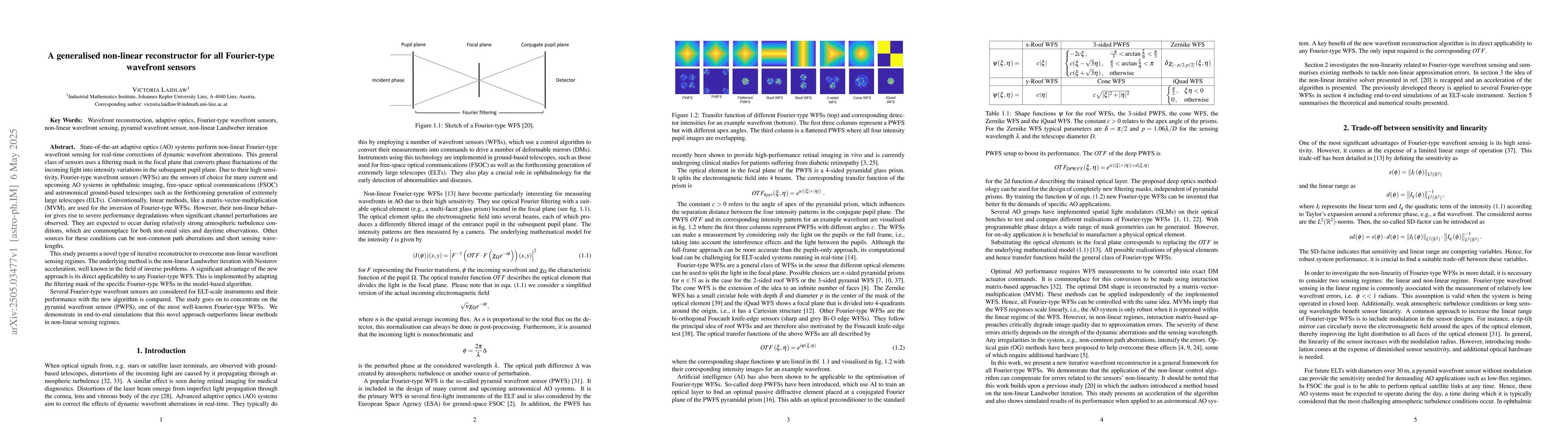 Thumbnail for A generalised non-linear reconstructor for all Fourier-type wavefront
  sensors