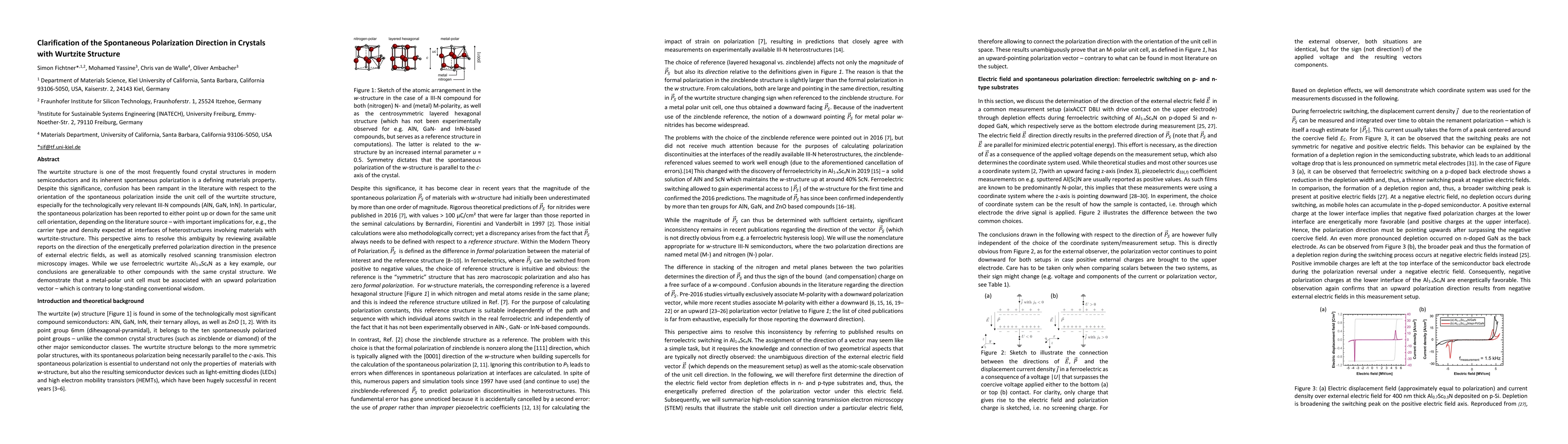 Thumbnail for Clarification of the Spontaneous Polarization Direction in Crystals with
  Wurtzite Structure