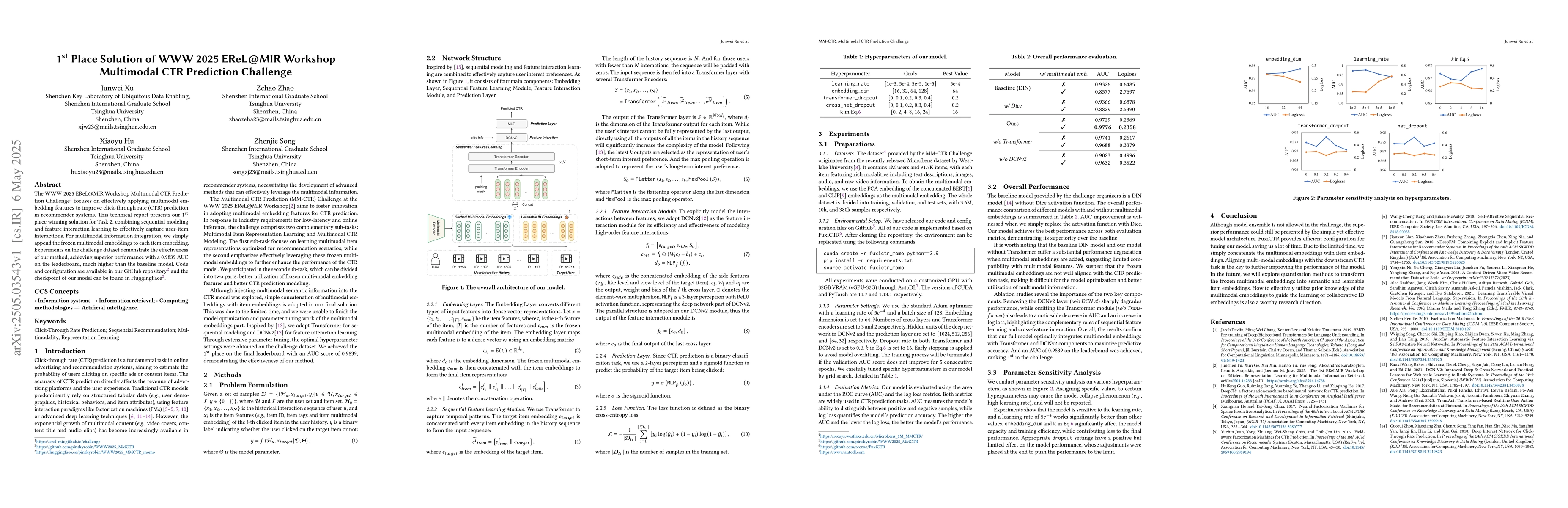 Thumbnail for 1$^{st}$ Place Solution of WWW 2025 EReL@MIR Workshop Multimodal CTR
  Prediction Challenge