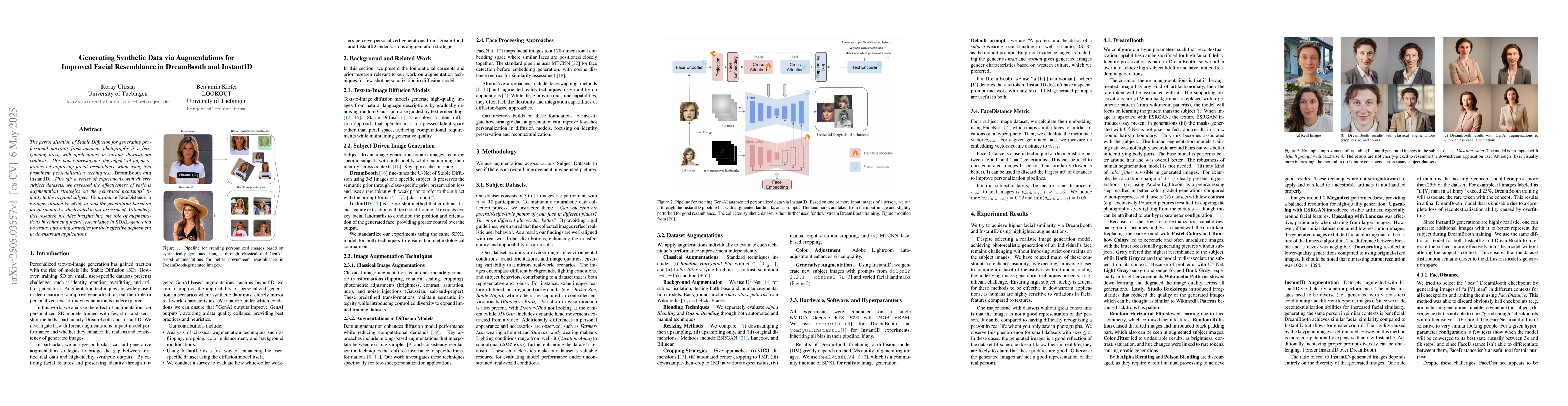 Thumbnail for Generating Synthetic Data via Augmentations for Improved Facial
  Resemblance in DreamBooth and InstantID