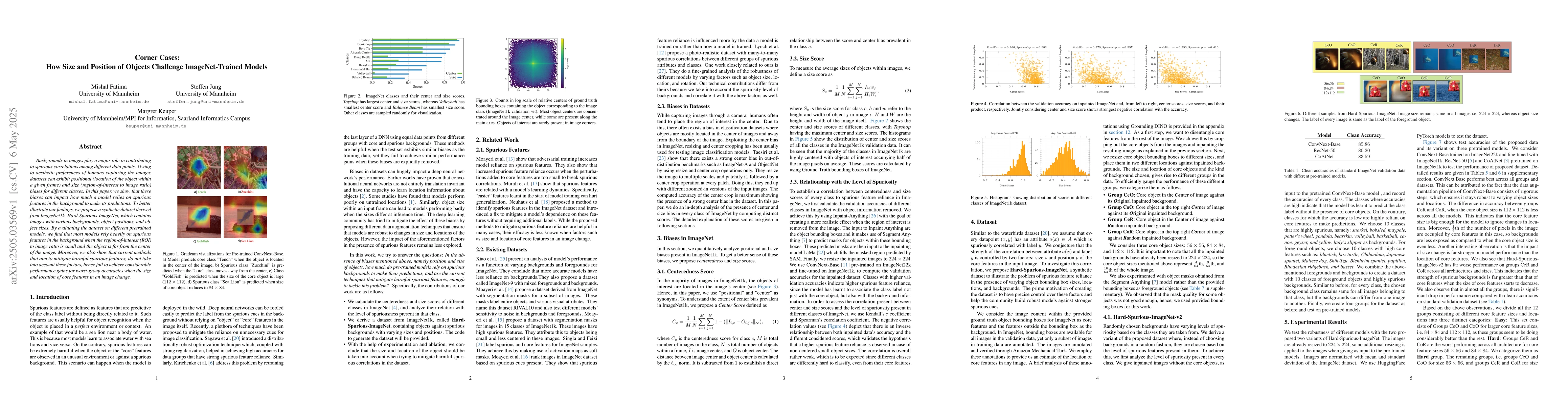 Thumbnail for Corner Cases: How Size and Position of Objects Challenge
  ImageNet-Trained Models