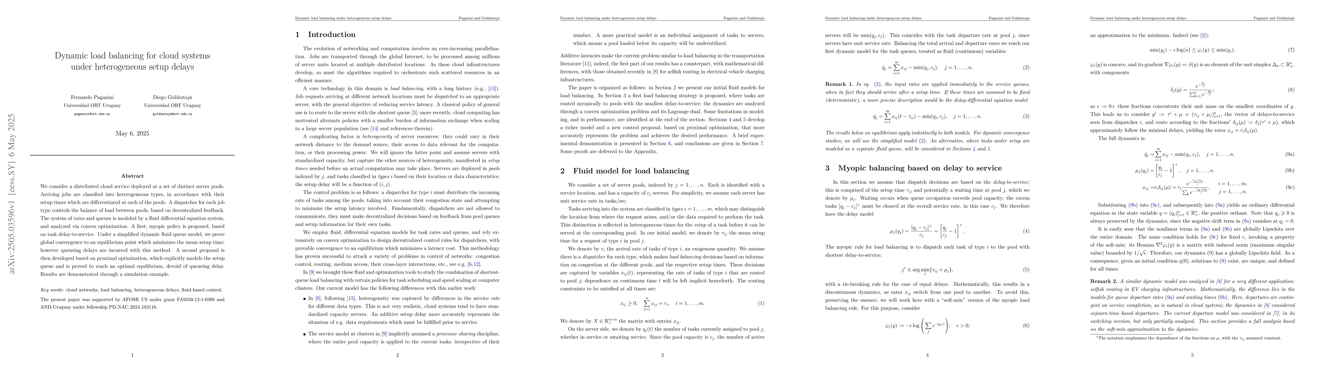 Thumbnail for Dynamic load balancing for cloud systems under heterogeneous setup
  delays