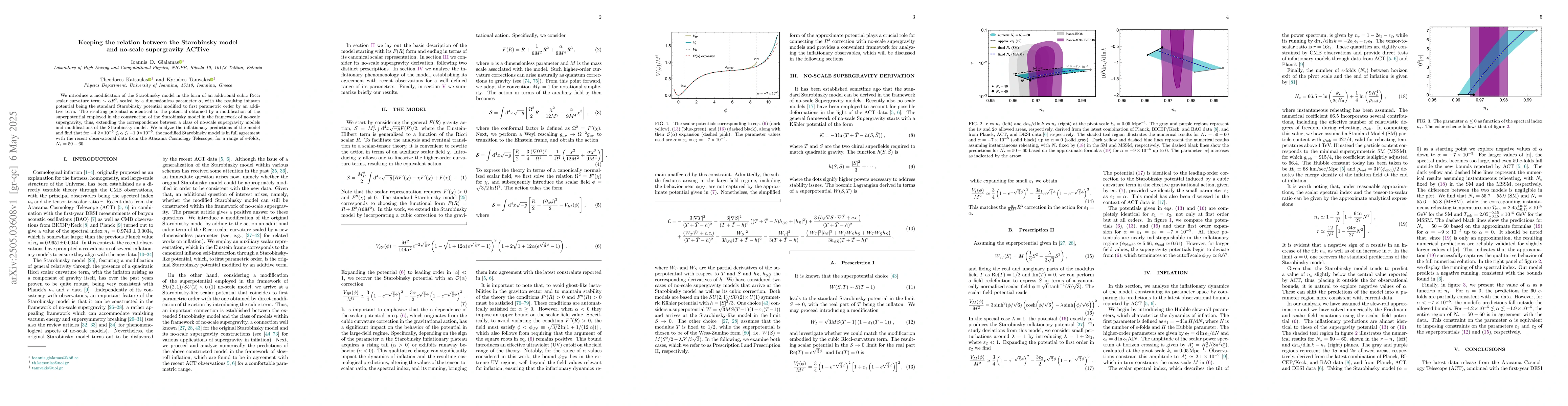 Thumbnail for Keeping the relation between the Starobinsky model and no-scale
  supergravity ACTive
