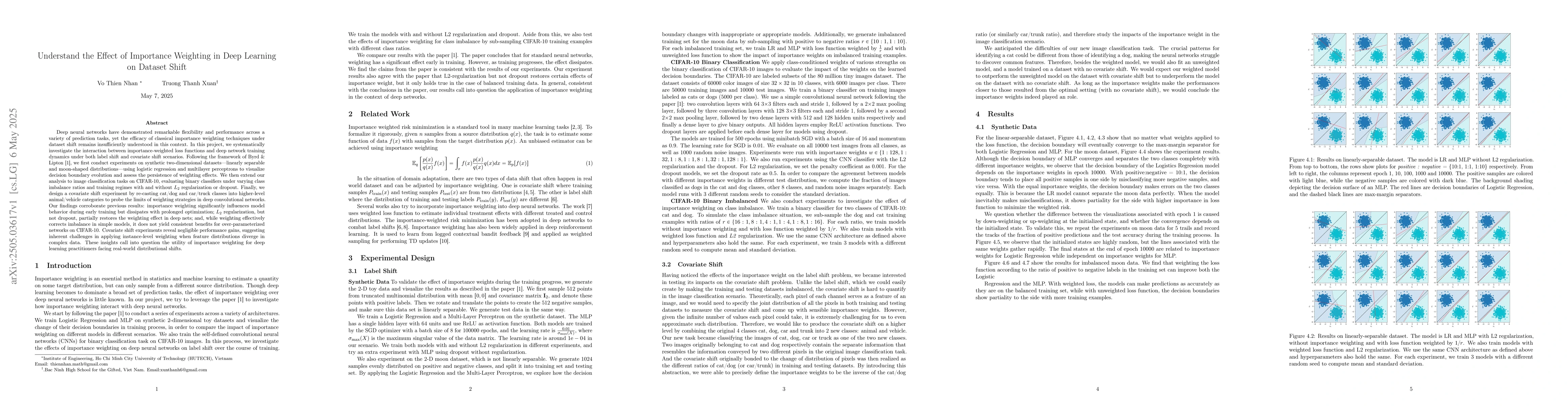 Thumbnail for Understand the Effect of Importance Weighting in Deep Learning on
  Dataset Shift