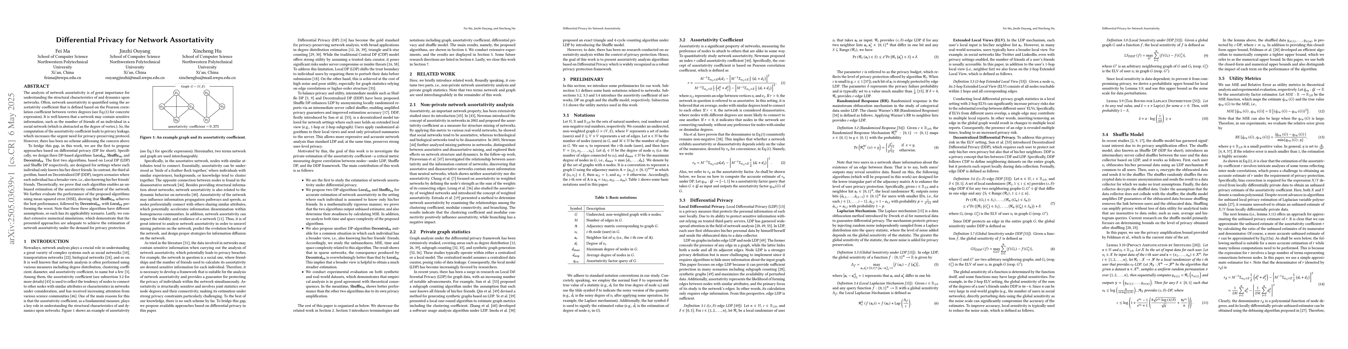 Thumbnail for Differential Privacy for Network Assortativity