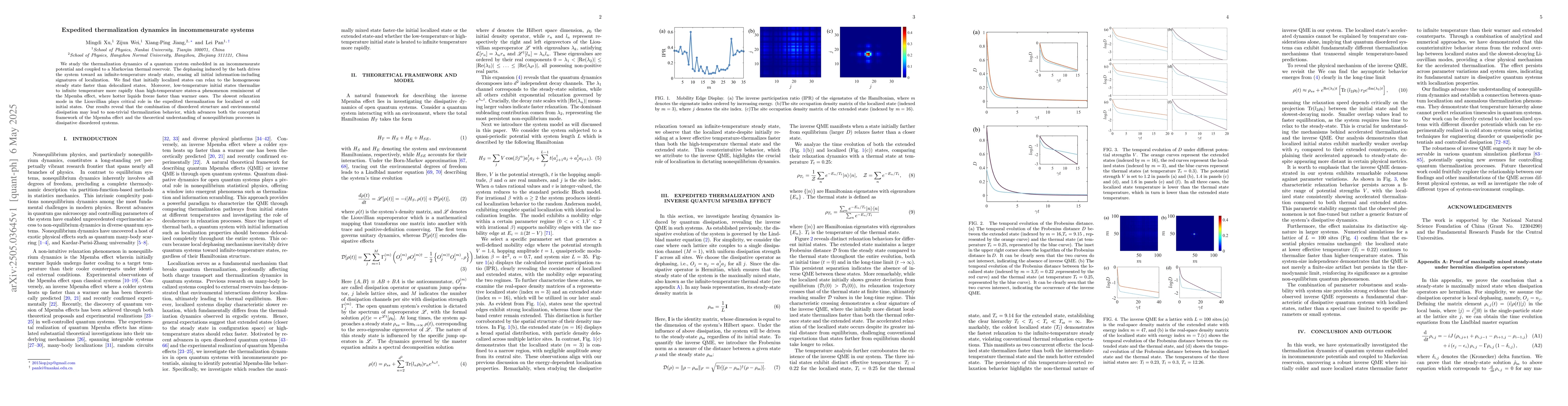 Thumbnail for Expedited thermalization dynamics in incommensurate systems