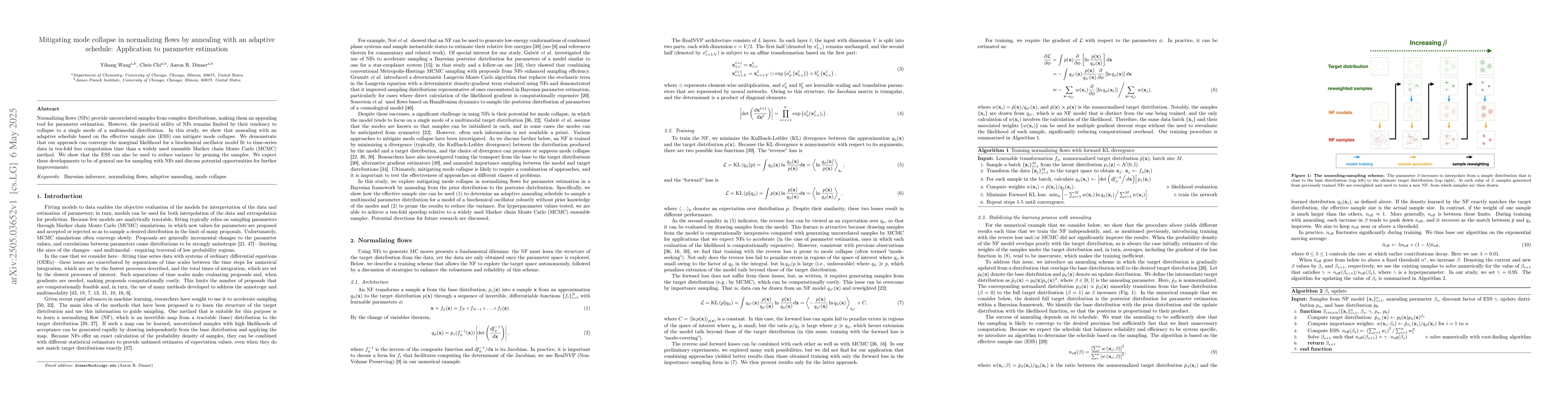 Thumbnail for Mitigating mode collapse in normalizing flows by annealing with an
  adaptive schedule: Application to parameter estimation