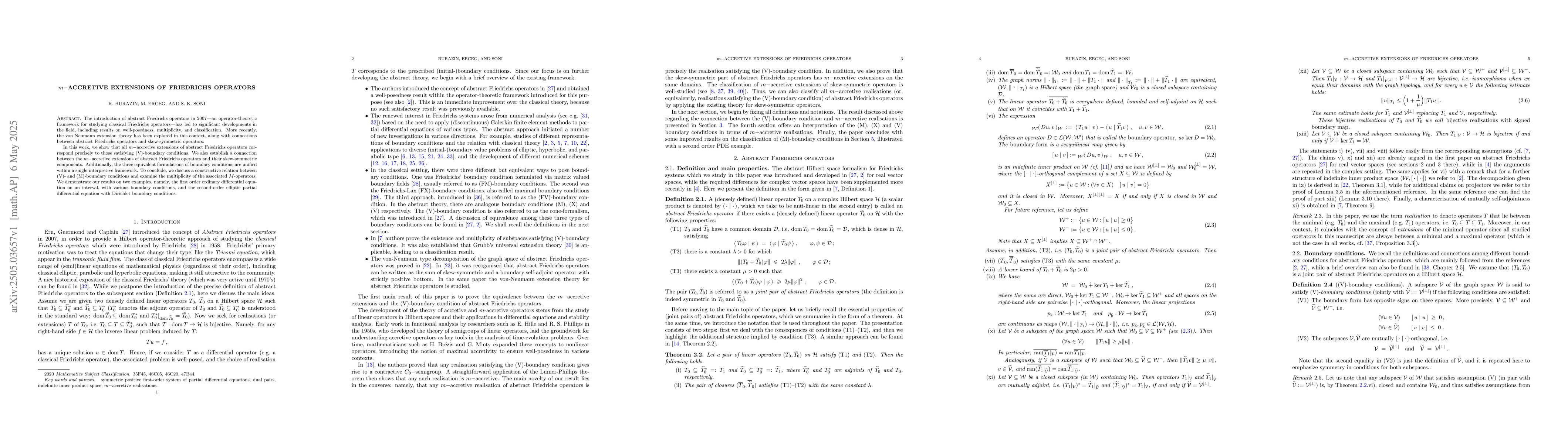Thumbnail for m-accretive extensions of Friedrichs operators