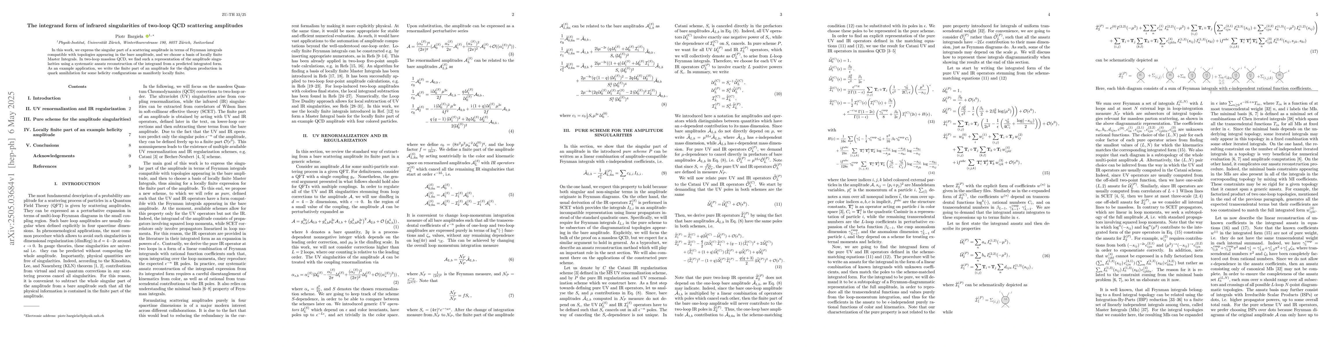 Thumbnail for The integrand form of infrared singularities of two-loop QCD scattering
  amplitudes