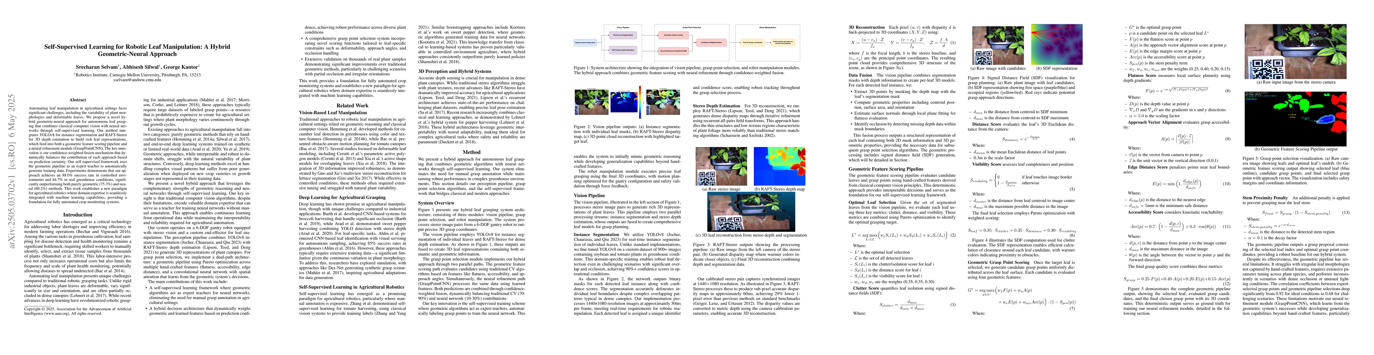 Thumbnail for Self-Supervised Learning for Robotic Leaf Manipulation: A Hybrid
  Geometric-Neural Approach