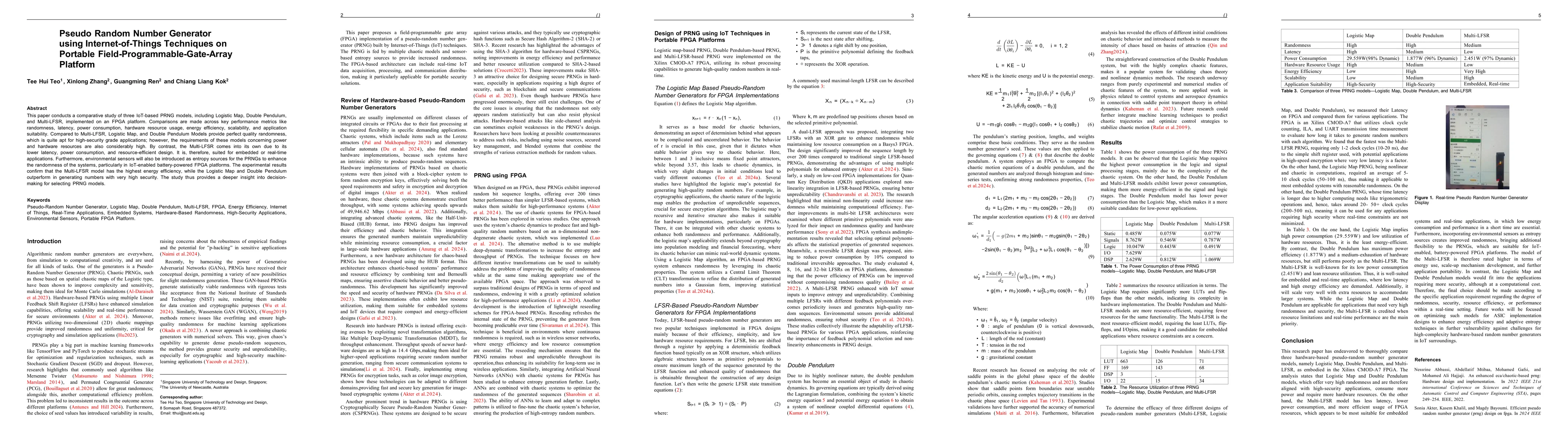 Thumbnail for Pseudo Random Number Generator using Internet-of-Things Techniques on
  Portable Field-Programmable-Gate-Array Platform