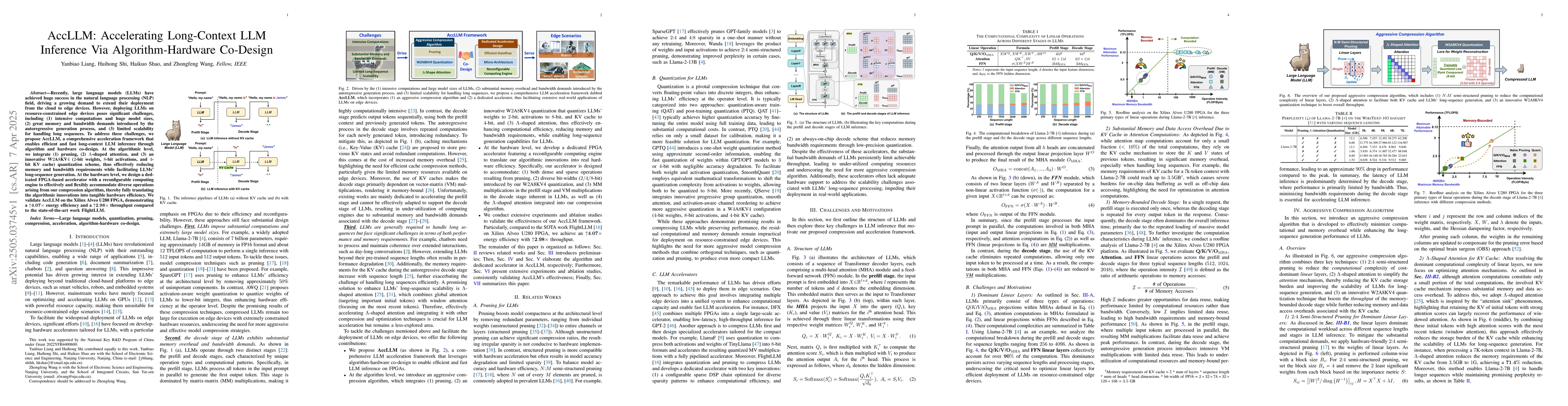 Thumbnail for AccLLM: Accelerating Long-Context LLM Inference Via Algorithm-Hardware
  Co-Design