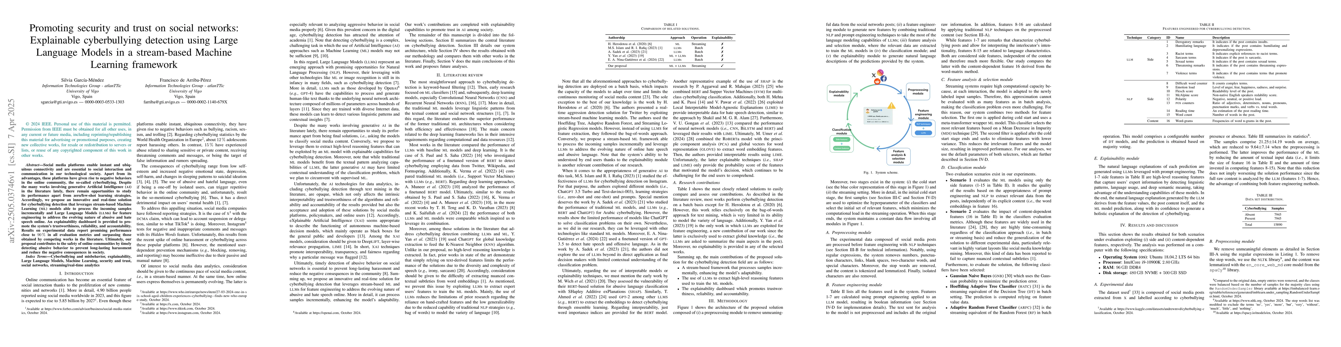 Thumbnail for Promoting Security and Trust on Social Networks: Explainable
  Cyberbullying Detection Using Large Language Models in a Stream-Based Machine
  Learning Framework