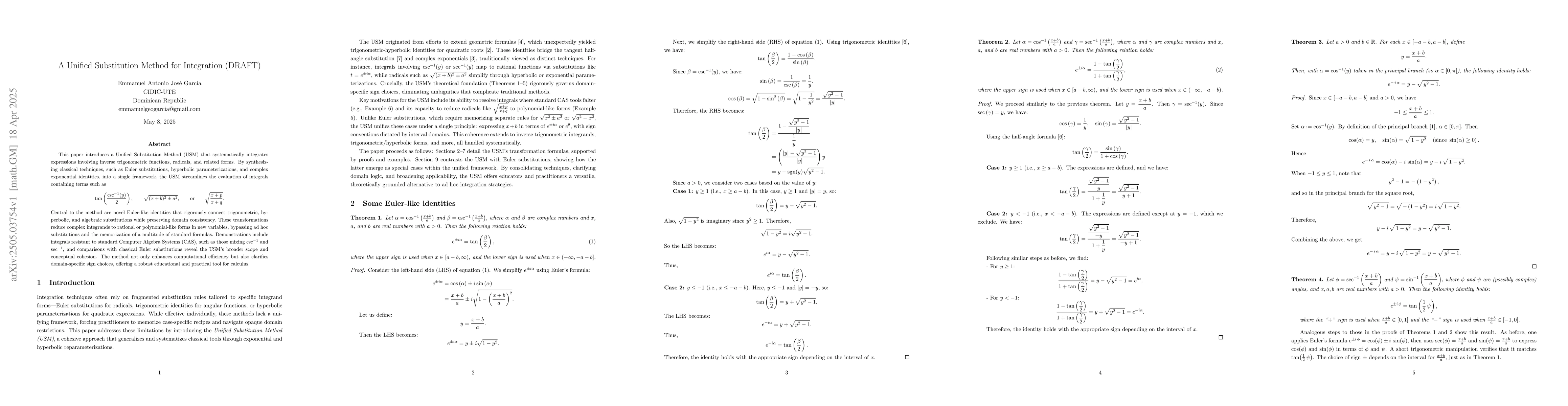 Thumbnail for A Unified Substitution Method for Integration