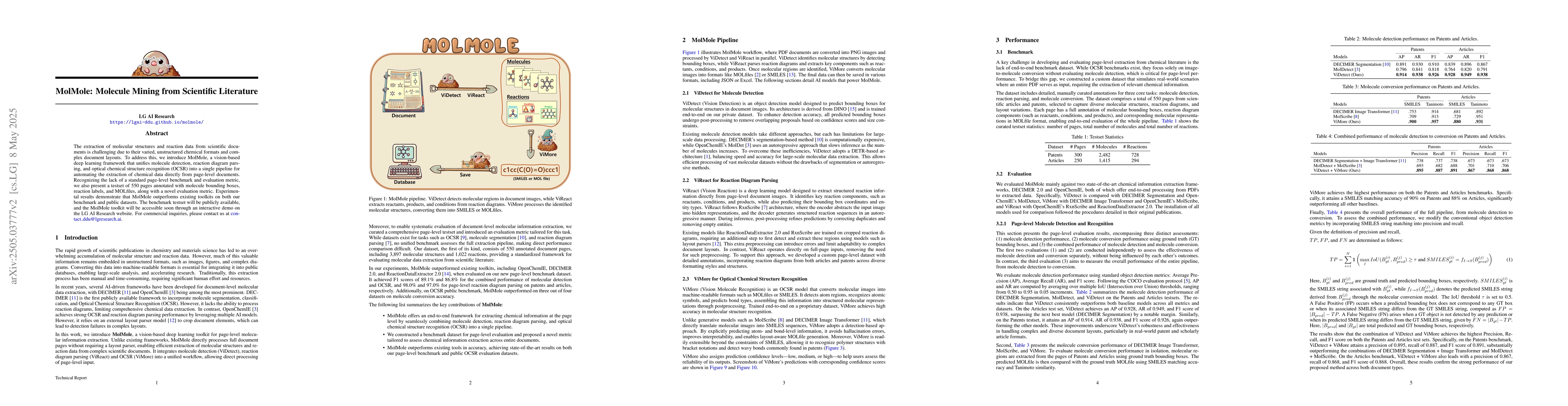 Thumbnail for MolMole: Molecule Mining from Scientific Literature