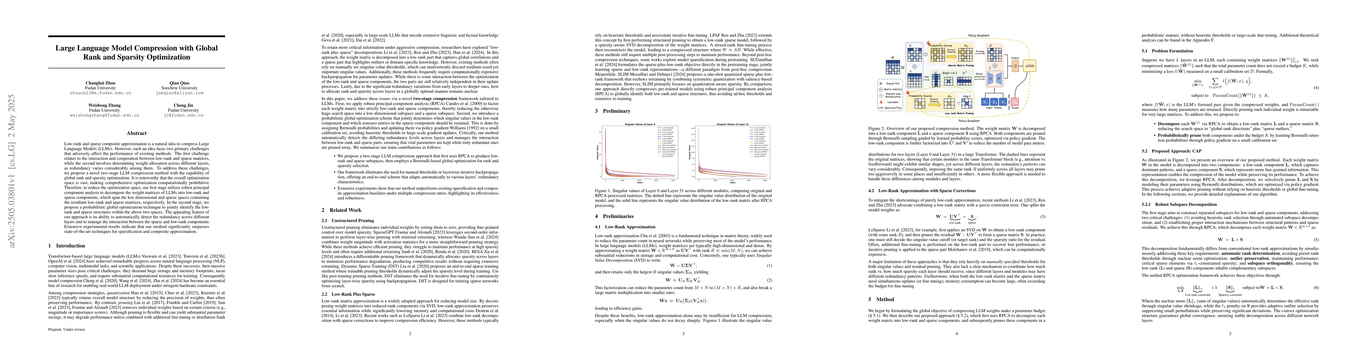 Thumbnail for Large Language Model Compression with Global Rank and Sparsity
  Optimization