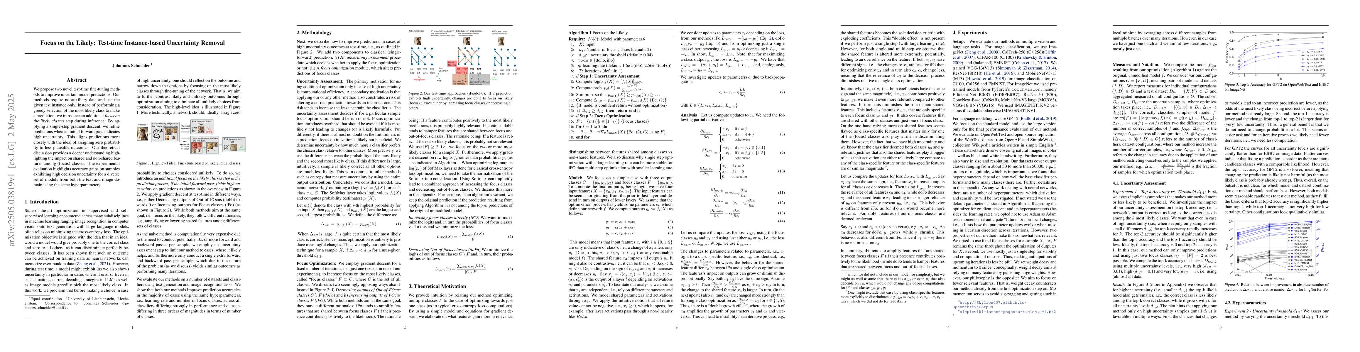 Thumbnail for Focus on the Likely: Test-time Instance-based Uncertainty Removal