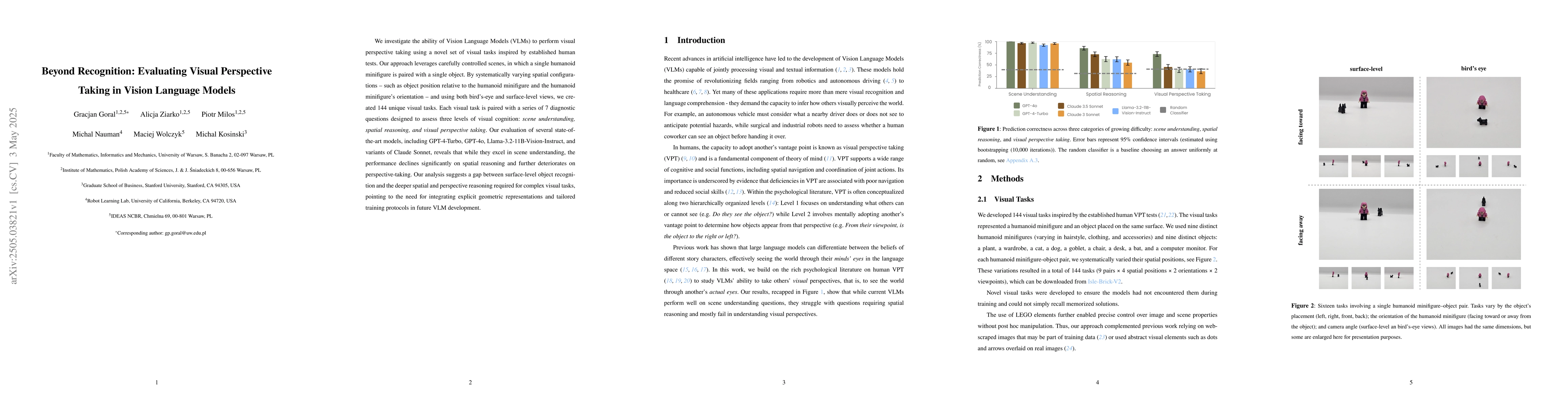 Thumbnail for Beyond Recognition: Evaluating Visual Perspective Taking in Vision
  Language Models