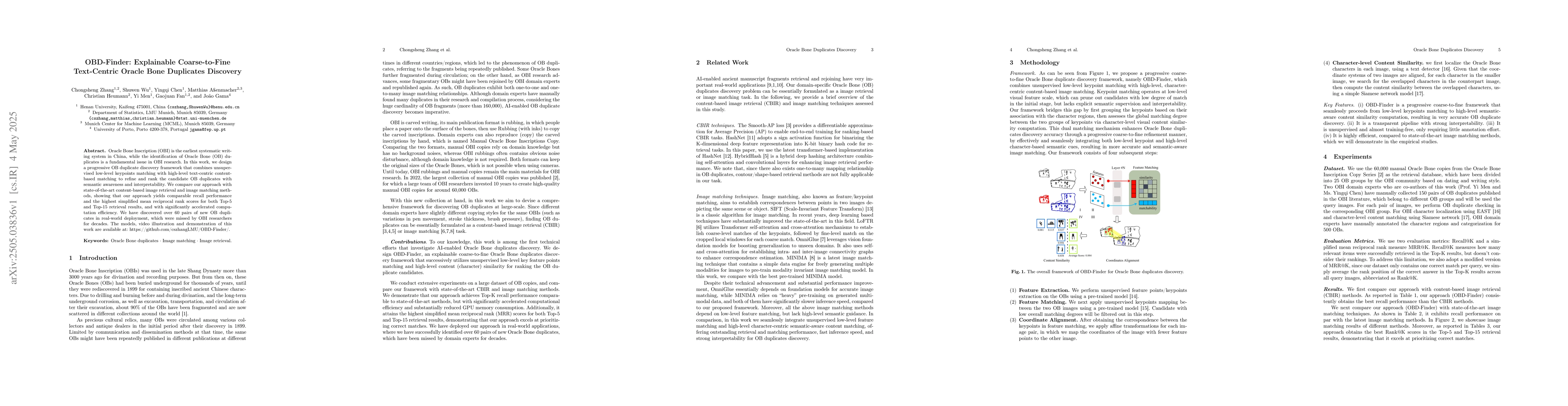 Thumbnail for OBD-Finder: Explainable Coarse-to-Fine Text-Centric Oracle Bone
  Duplicates Discovery