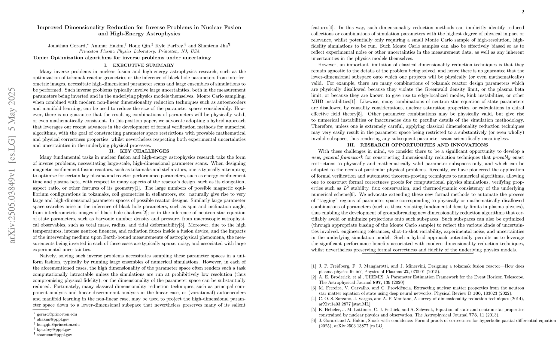 Thumbnail for Improved Dimensionality Reduction for Inverse Problems in Nuclear Fusion
  and High-Energy Astrophysics
