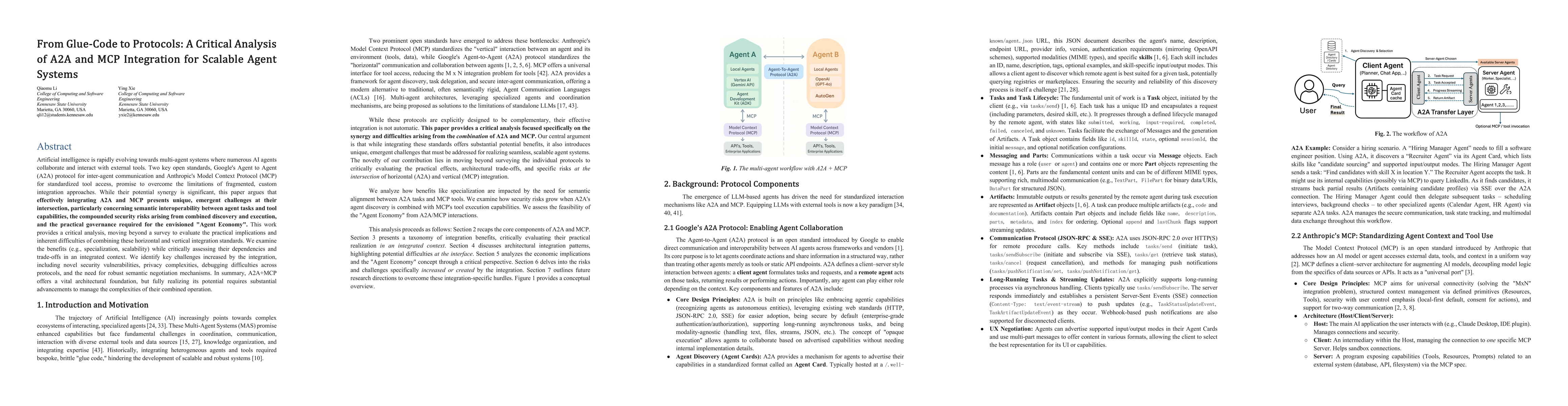 Thumbnail for From Glue-Code to Protocols: A Critical Analysis of A2A and MCP
  Integration for Scalable Agent Systems
