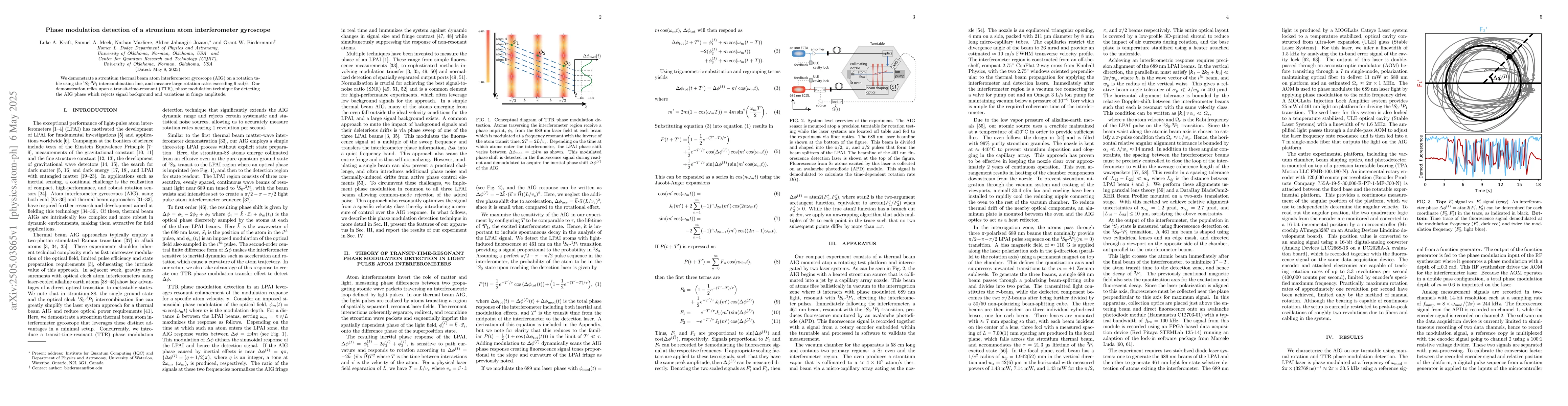 Thumbnail for Phase modulation detection of a strontium atom interferometer gyroscope