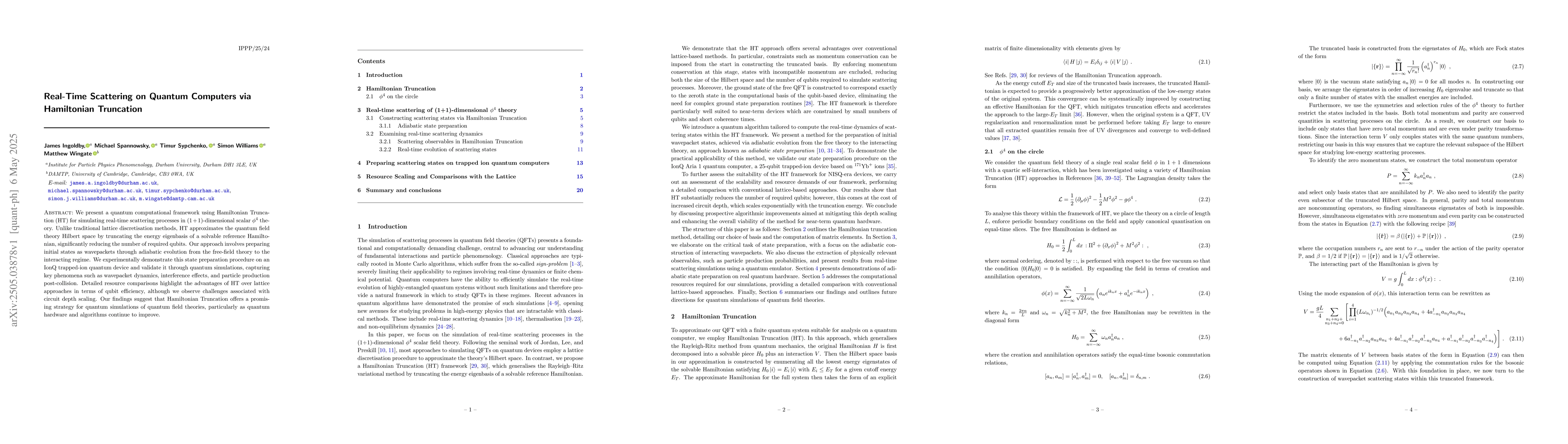 Thumbnail for Real-Time Scattering on Quantum Computers via Hamiltonian Truncation