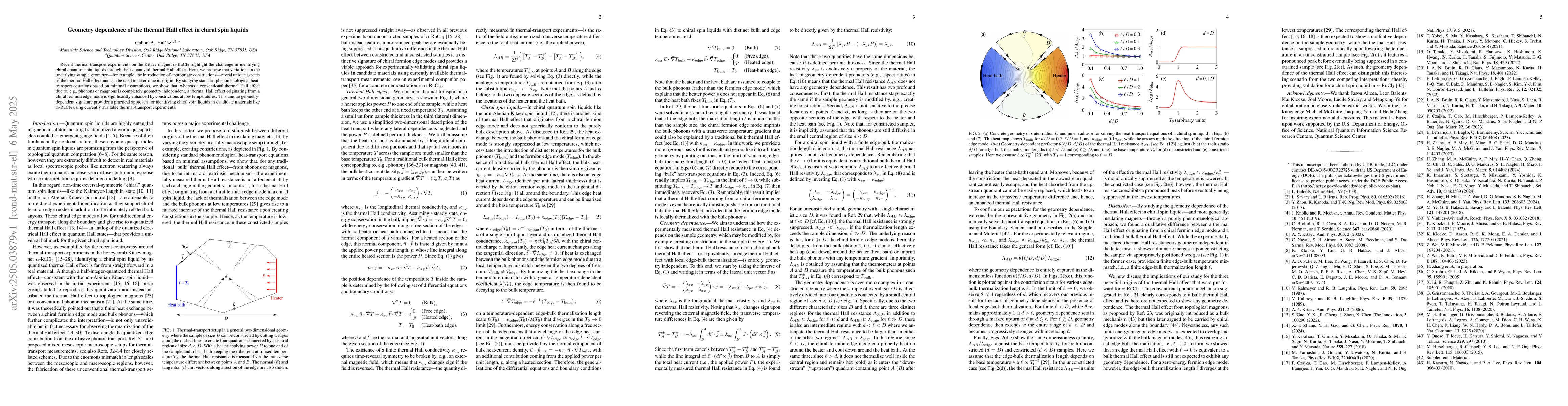 Thumbnail for Geometry dependence of the thermal Hall effect in chiral spin liquids