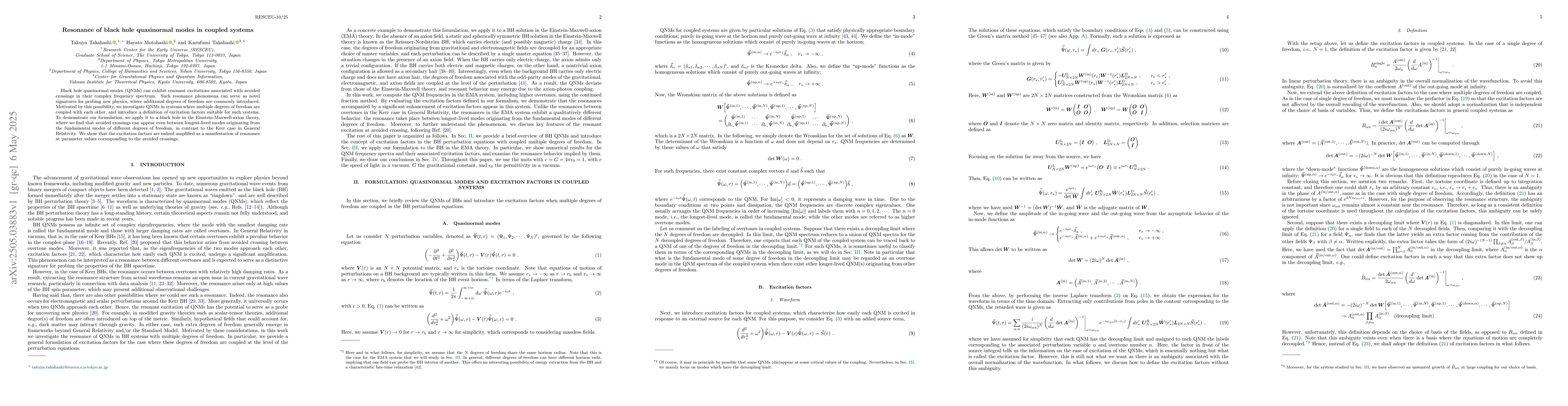 Thumbnail for Resonance of black hole quasinormal modes in coupled systems