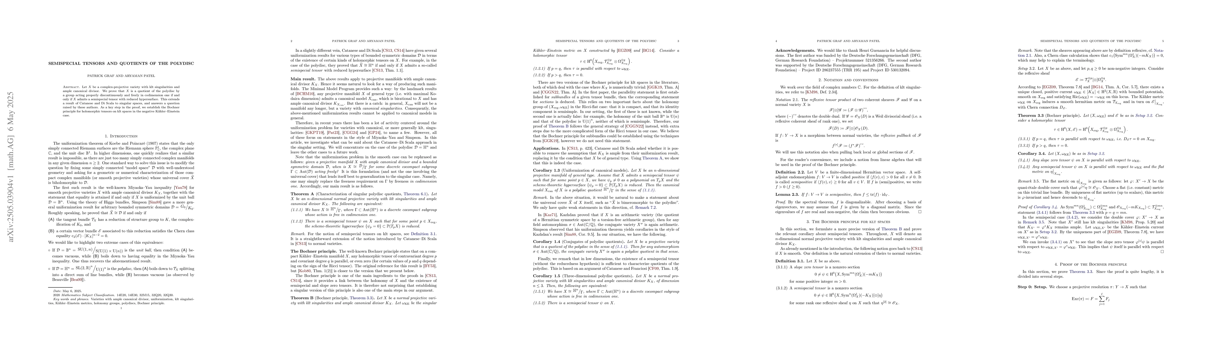 Thumbnail for Semispecial tensors and quotients of the polydisc