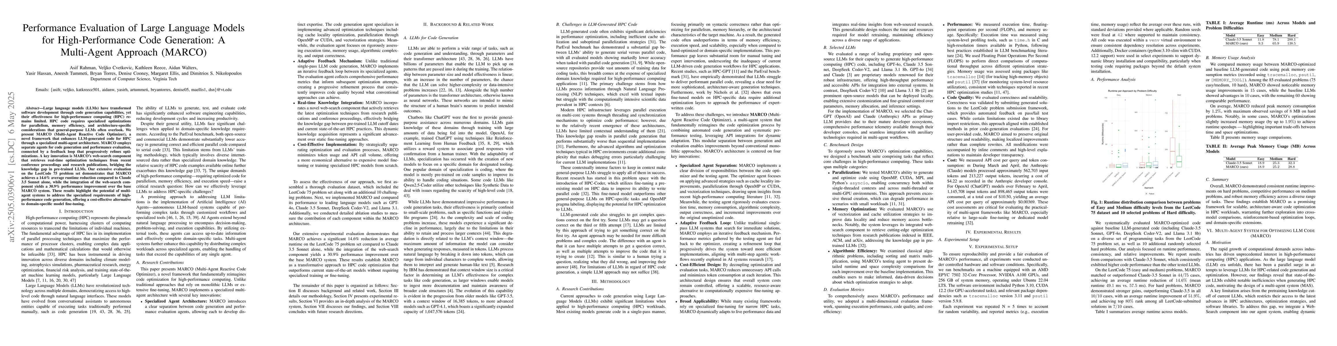 Thumbnail for MARCO: A Multi-Agent System for Optimizing HPC Code Generation Using
  Large Language Models