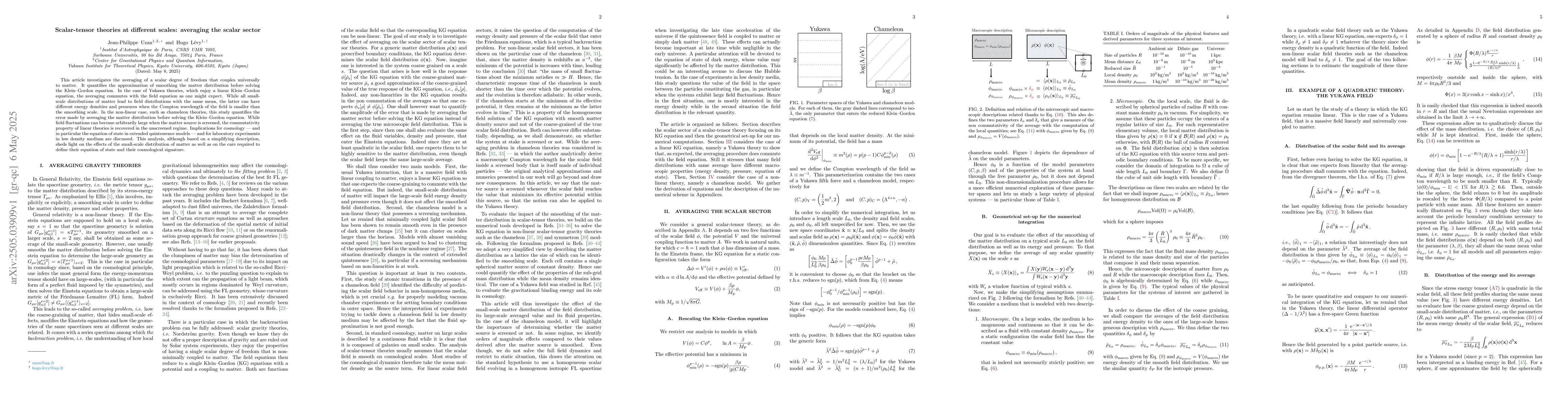 Thumbnail for Scalar-tensor theories at different scales: averaging the scalar sector