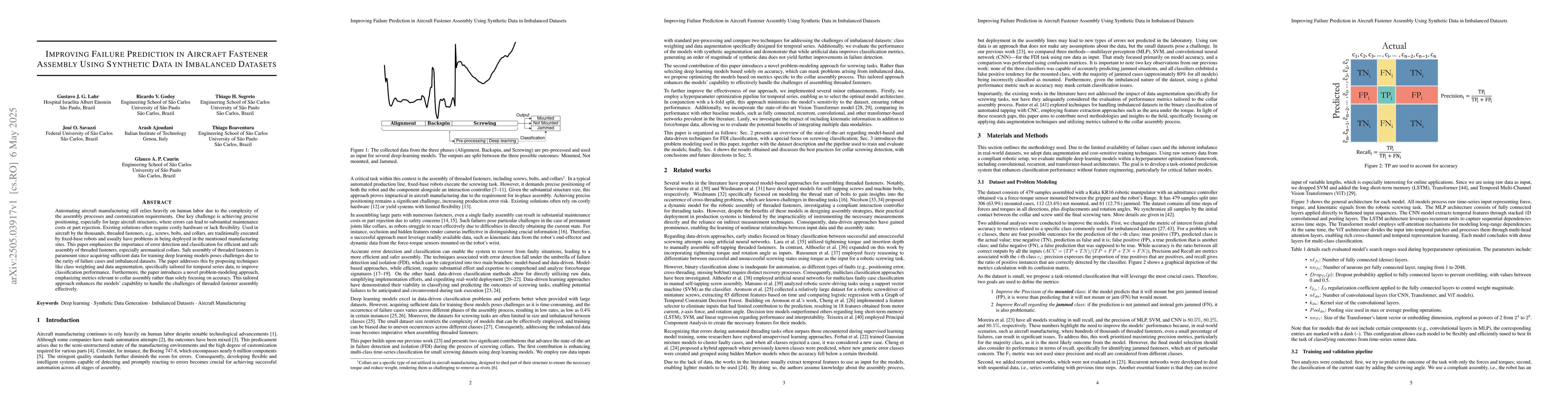 Thumbnail for Improving Failure Prediction in Aircraft Fastener Assembly Using
  Synthetic Data in Imbalanced Datasets