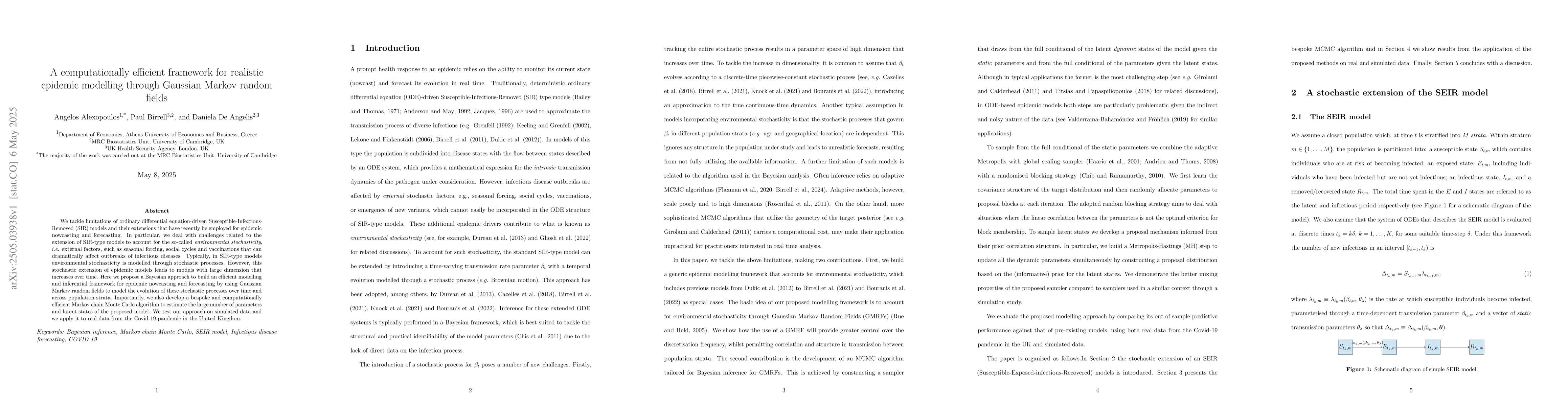 Thumbnail for A computationally efficient framework for realistic epidemic modelling
  through Gaussian Markov random fields