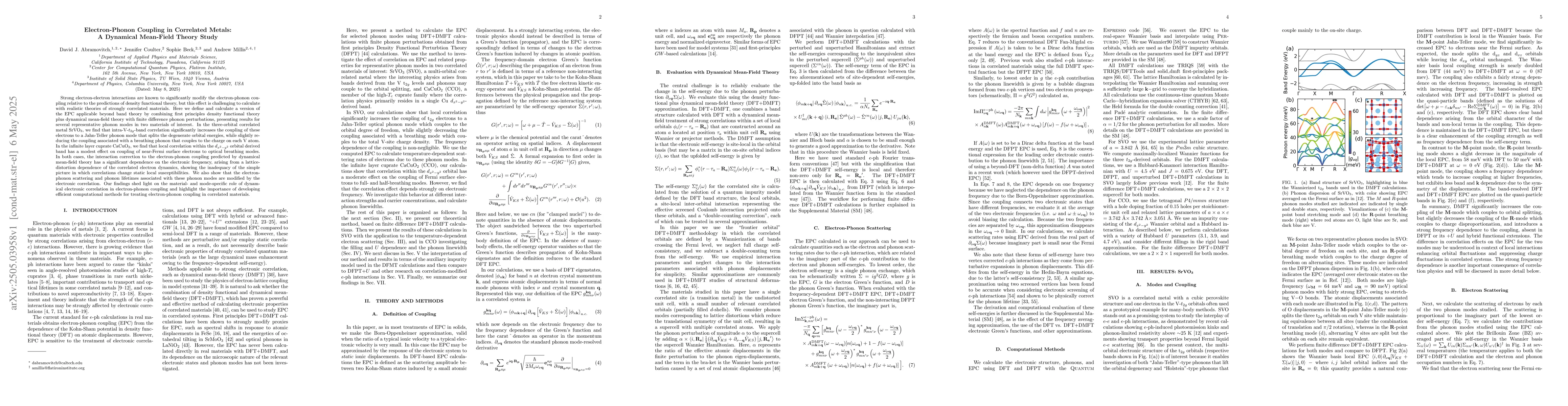 Thumbnail for Electron-Phonon Coupling in Correlated Metals: A Dynamical Mean-Field
  Theory Study